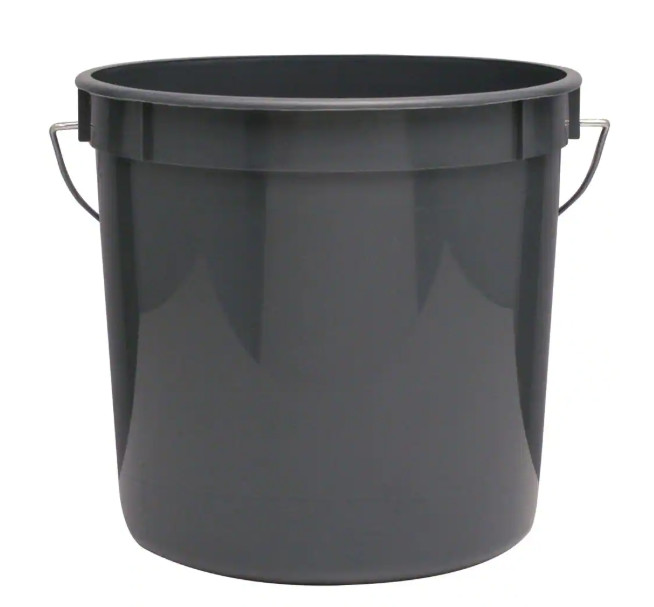 2.5 Quart Gray Plastic Paint Bucket with Handle