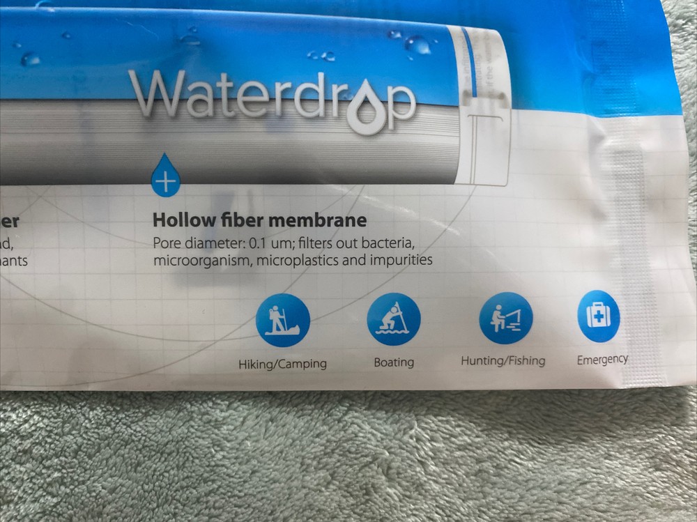 Waterdrop Drinking Water Filter Straw, Portable Camping Filtration System 2 Pack