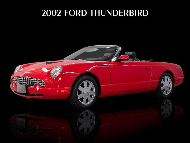 2002 Ford Thunderbird Convertible in Red New Metal Sign: 9x12" Free Shipping