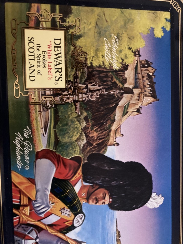 The Dewar’s Highlander “White Label” Scotch Whiskey Empty Tin Box Container