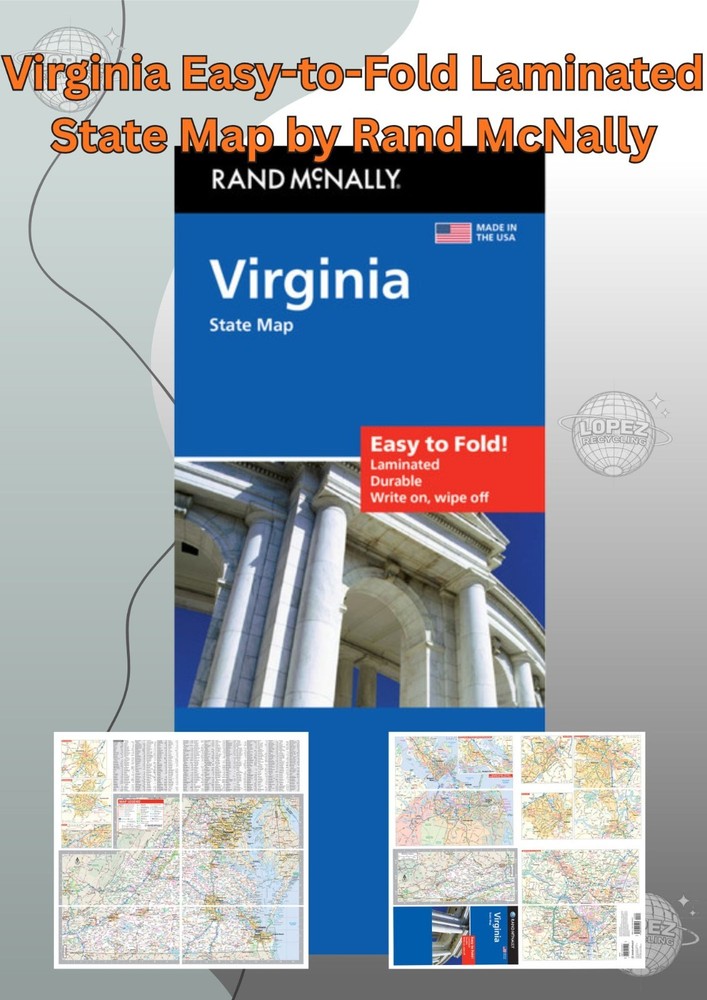 Virginia Easy-to-Fold Laminated State Map by Rand McNally