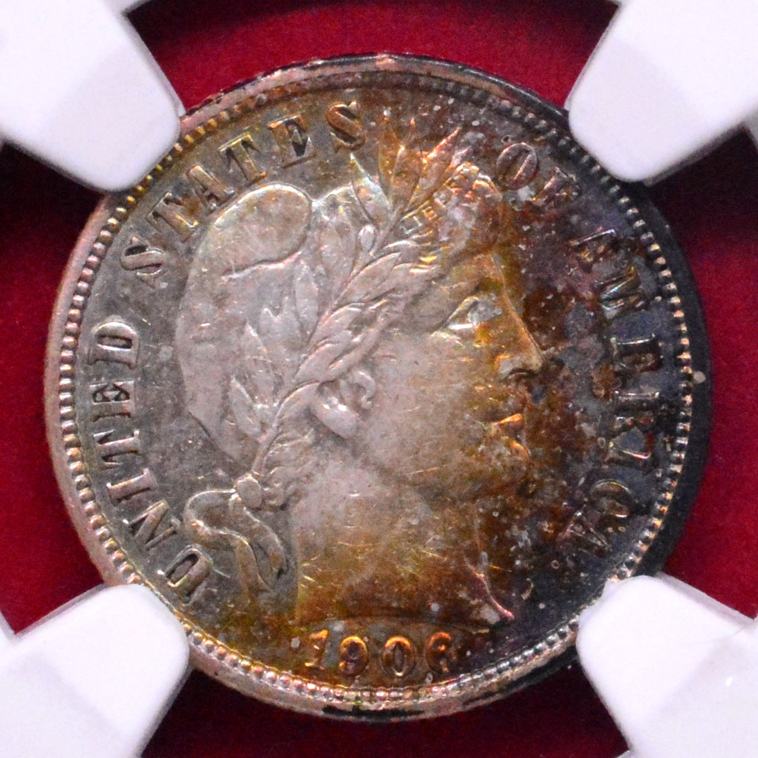 NGC AU! 1906-D BARBER DIME