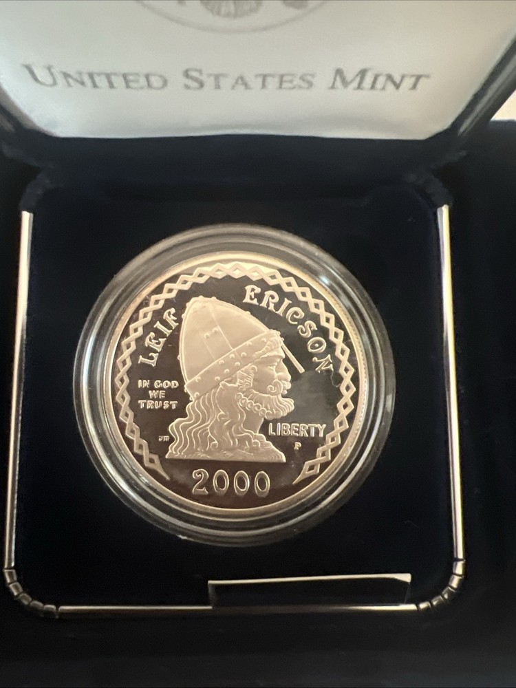 Leif Erickson Millennium Commemorative Proof Silver Dollar 2000