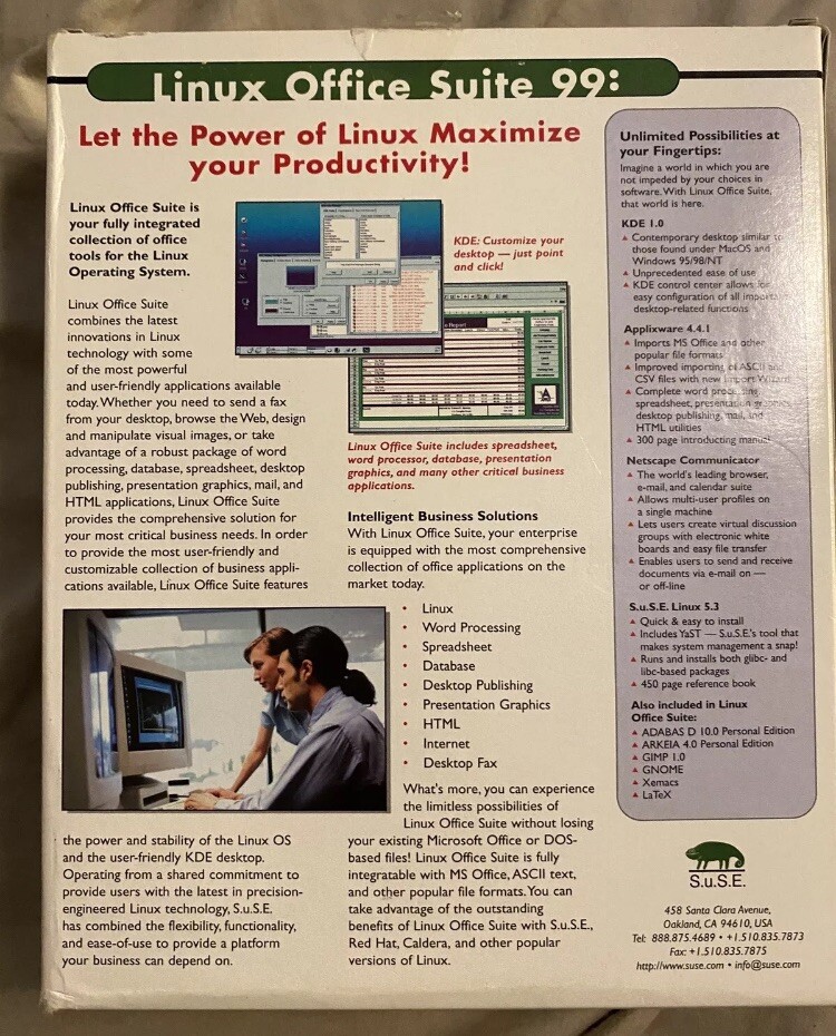 Suse Linux Office Suite 99 Big Box Pc