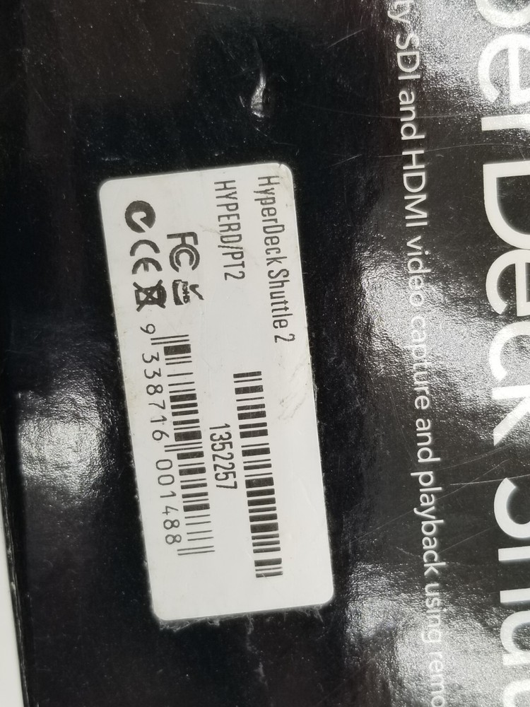 LOT OF (2) Blackmagic Design HyperDeck Shuttle 2 - Model HYPERD/PT2