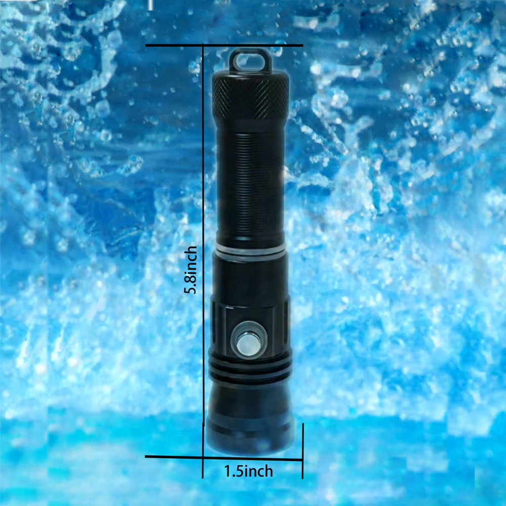 Dive Light Diving Flashlight, Super Bright Waterproof, 3 Modes Safety Dive Light