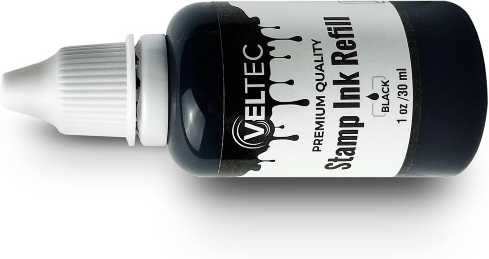 Self-Inking Stamp Refill Ink, Squeeze Bottle – 1 Oz. (Black)