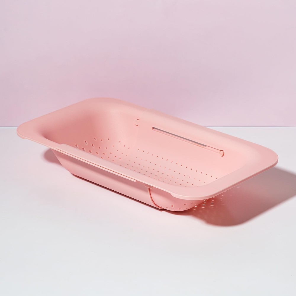 Paris Hilton Over the Sink Expandable Colander, Extendable Strainer, Adjustab...
