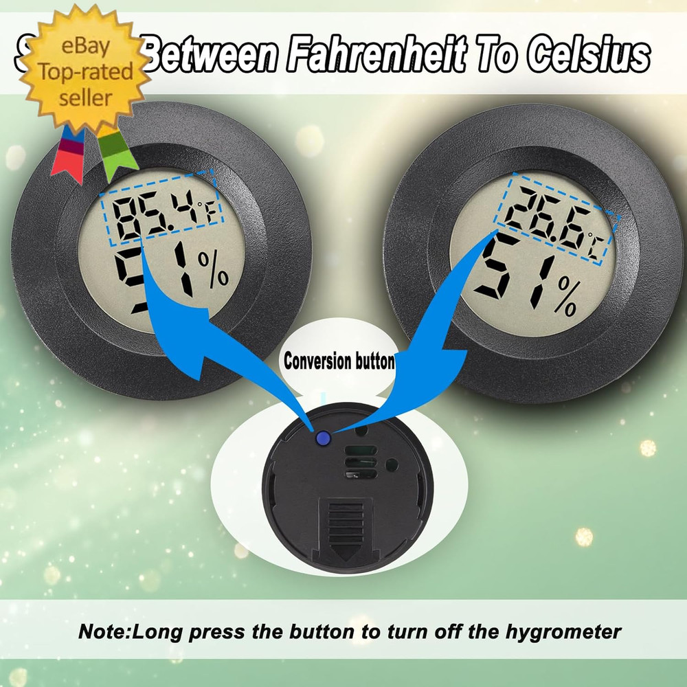 Mini Hygrometer Digital Thermometer Humidity Meter 2 Pack Hygrometer Thermometer
