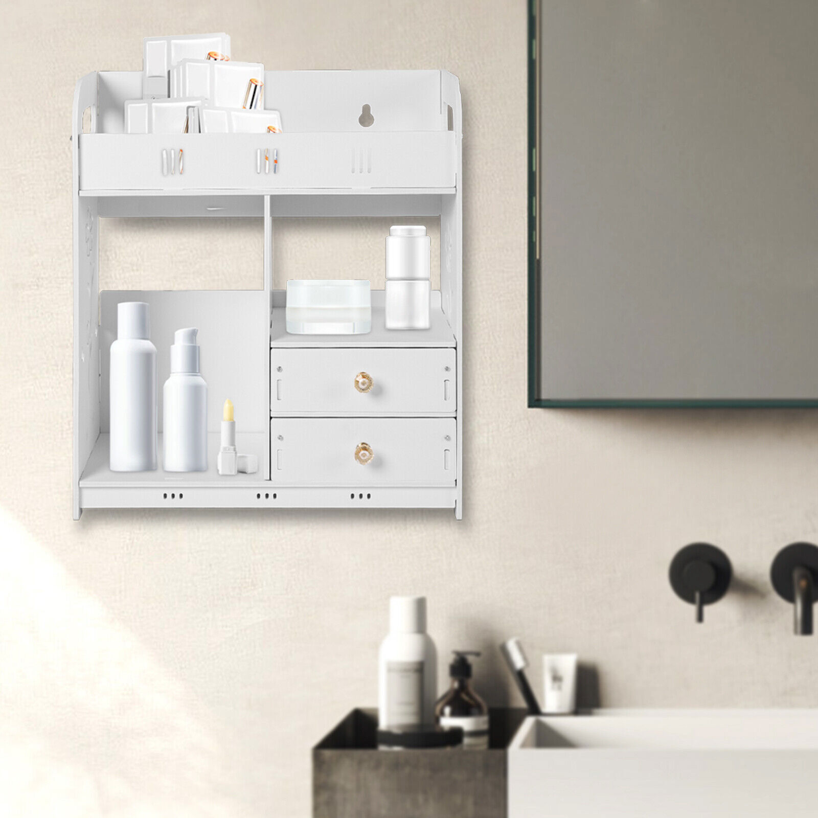 Bathroom Cabinet Wall Mount Medicine Cabinet Storage Cupboard Organizer White