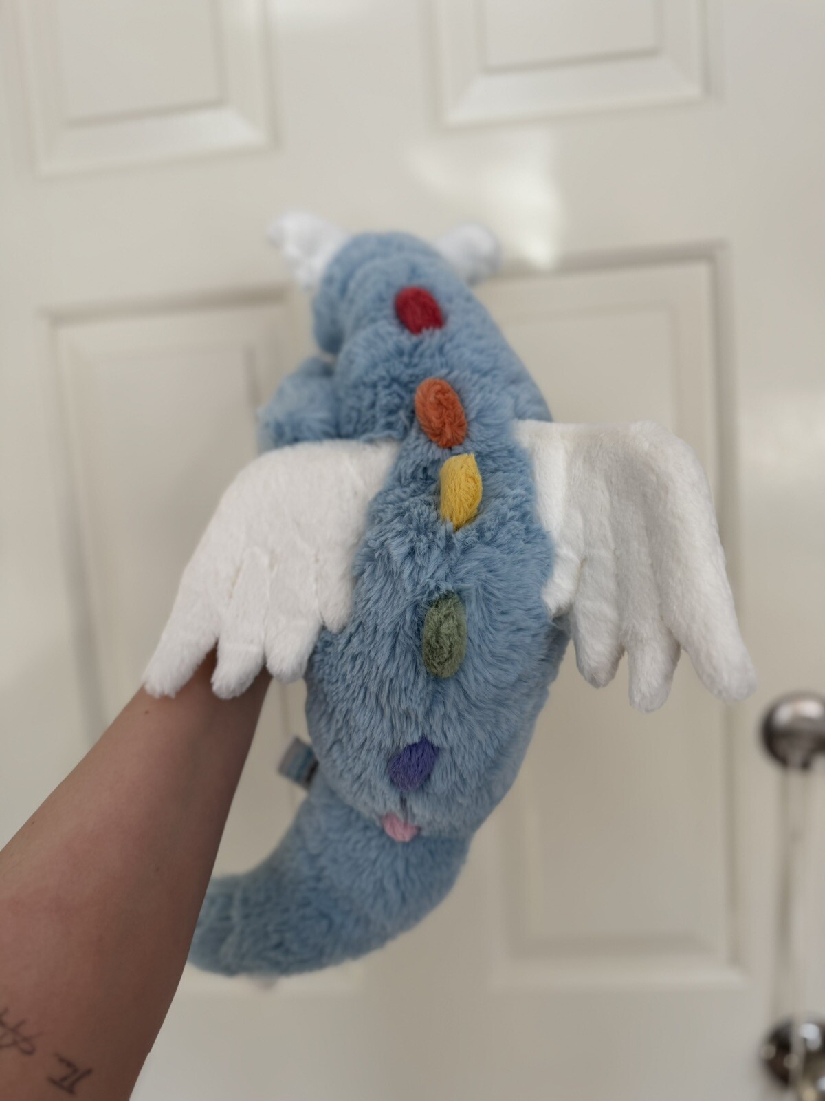 Jellycat Large Sky Dragon Blue Rainbow Soft Plush Toy New With Tags Authentic