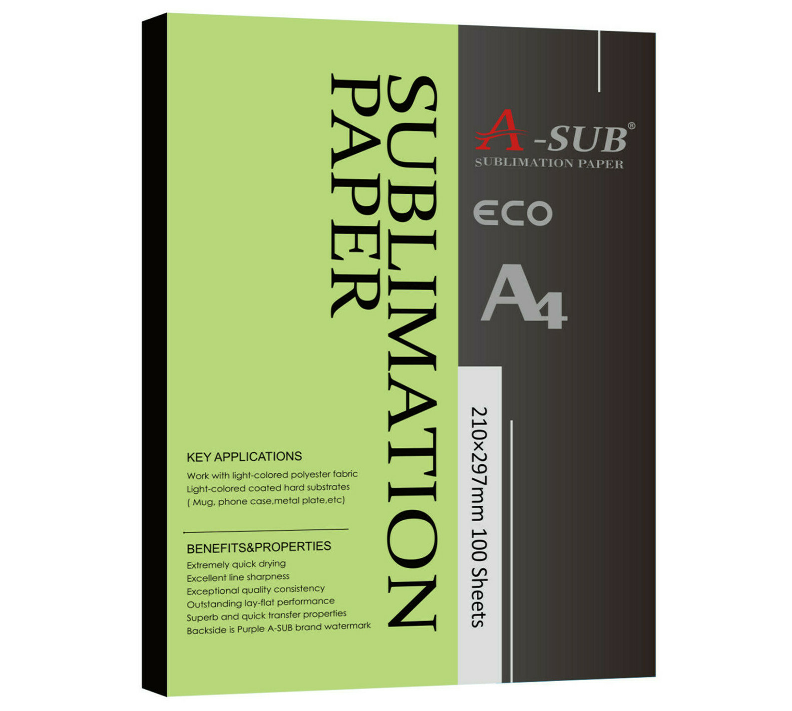 A-SUB Sublimation Paper A4 100 Sheet Sublimation Printer Heat Transfer Tumbler