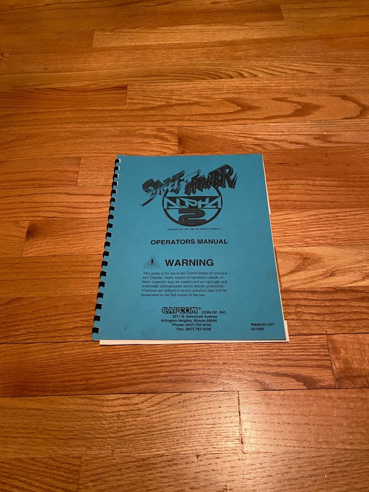 Street Fighter Alpha 2 Operators Manual, Capcom 1996