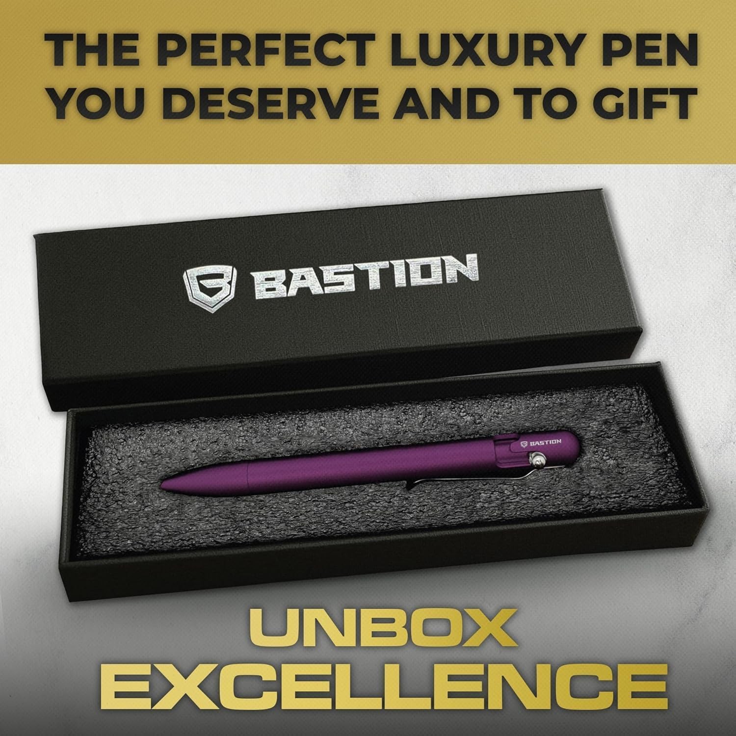 BASTION Bolt Action Pen | Aluminum Purple | Durable Professional Ballpoint Pen