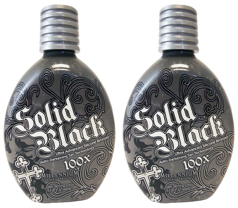 2 Millennium Tanning SOLID BLACK 100X Bronzer Dark Tan Bed Lotion