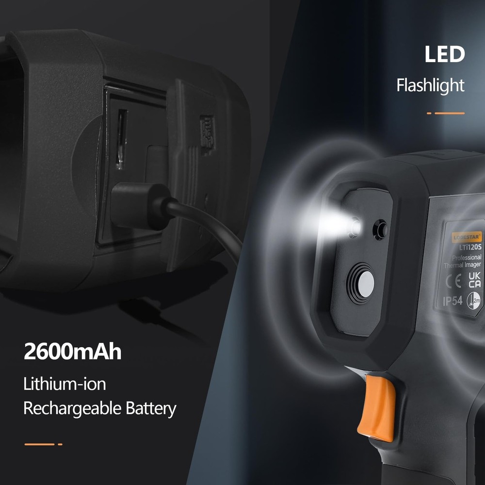 Thermal Imaging Camera, 120 x 90 IR Resolution 25Hz Refresh Rate, Handheld In...