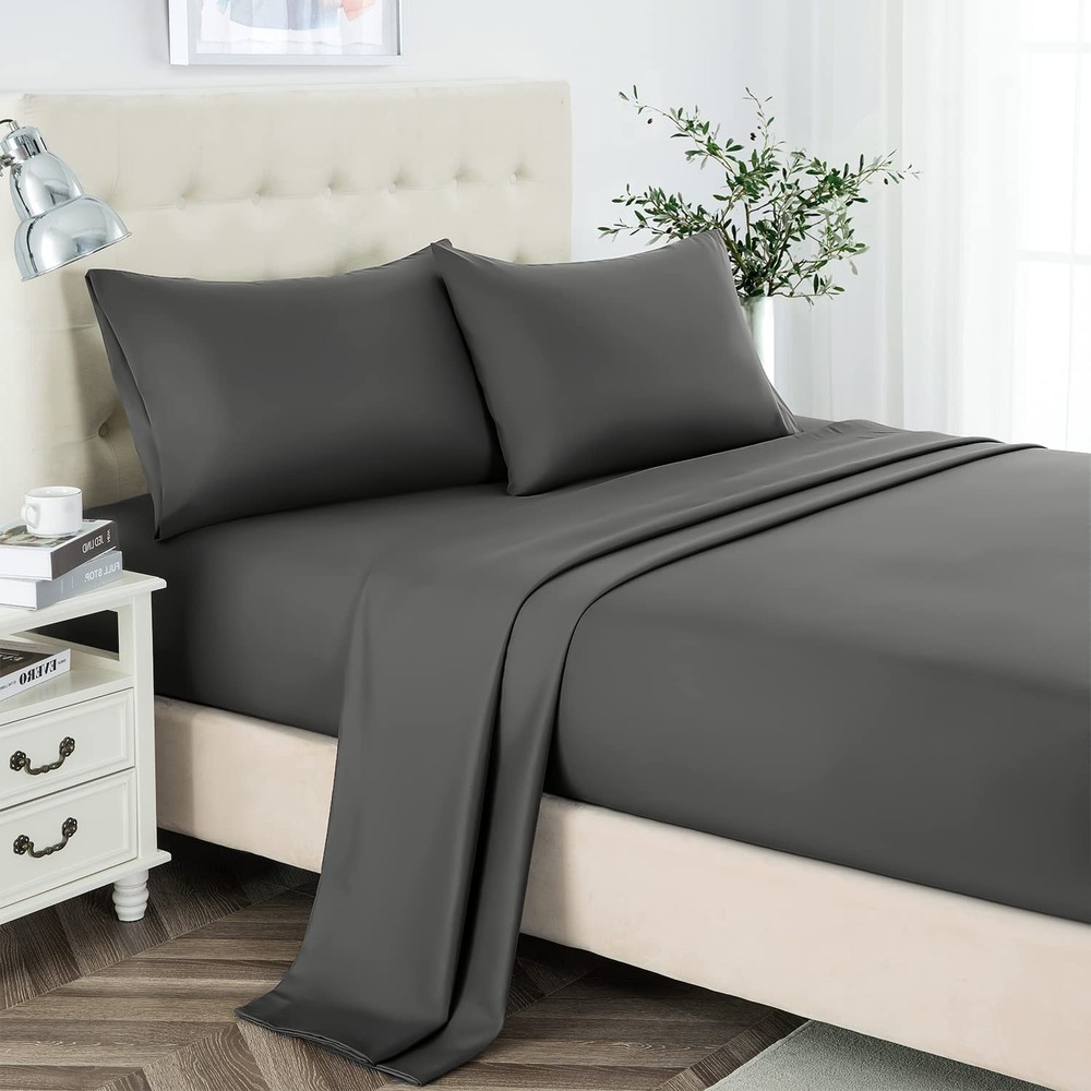 King Sheet Set, 2400 Thread Count Soft Deep Pocket Microfiber Sheets, 4 Piece...