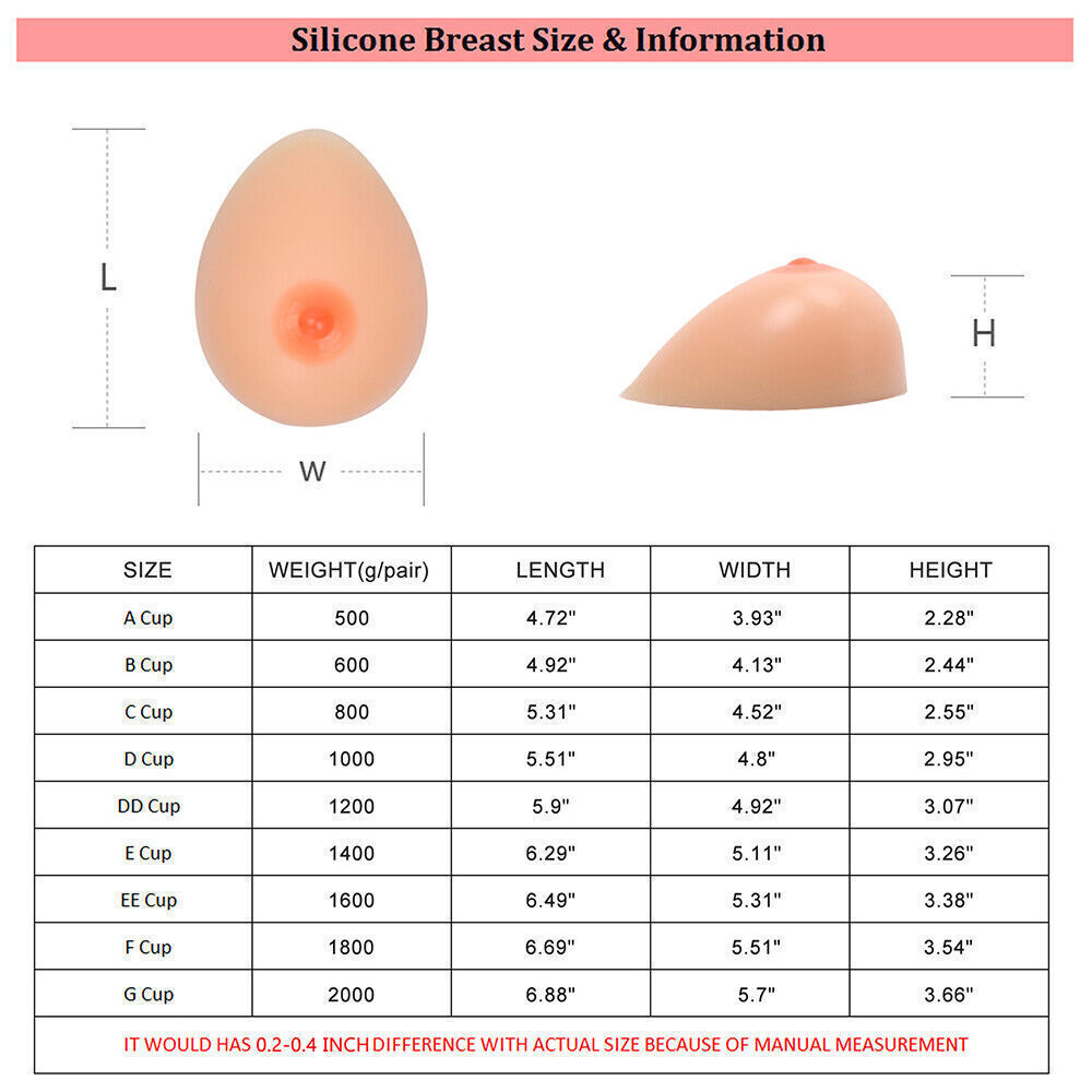 Silicone Breast Forms Self-adhesive Fake Boobs Bra Enhancer Crossdresser 1 Pair