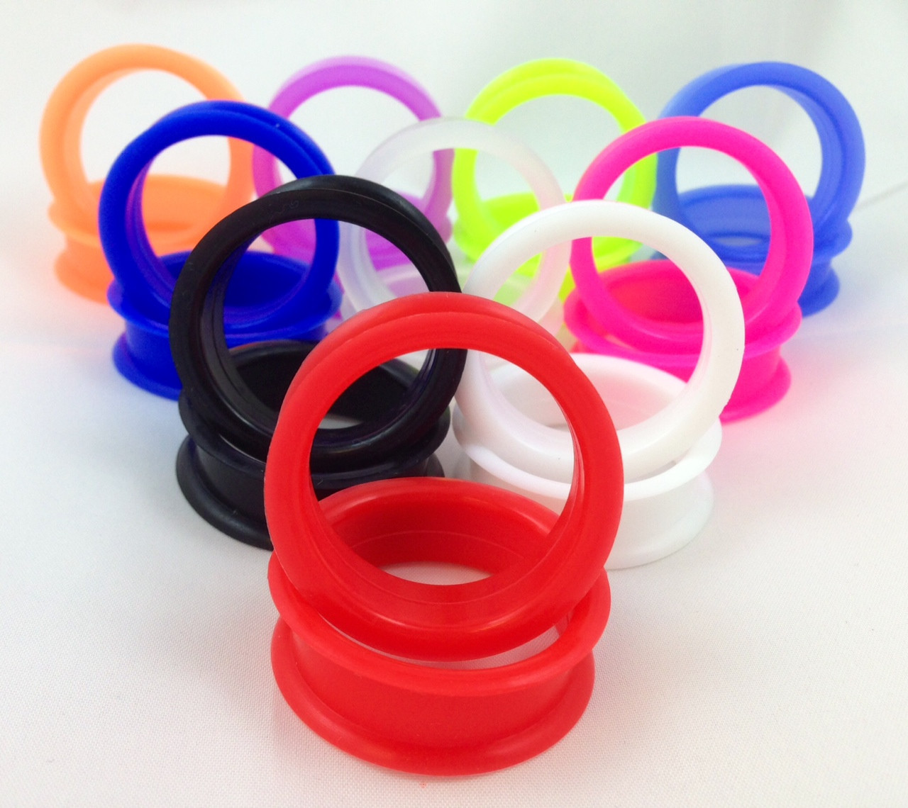 10 PAIR SET - Soft Silicone Ear Tunnels Plugs Gauges Earlets - up to size 50mm!
