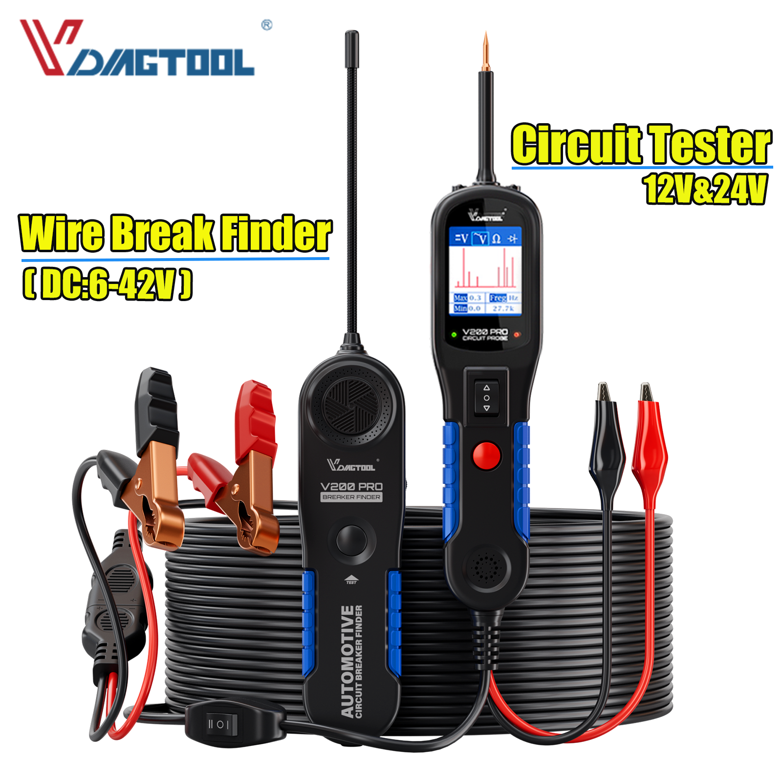 Digital Electric Circuit Tester Break Finder Automotive Test Light Truck 12V 24V