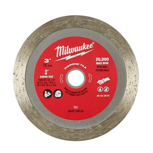 Milwaukee 49-94-3010 3" Diamond Tile Blade