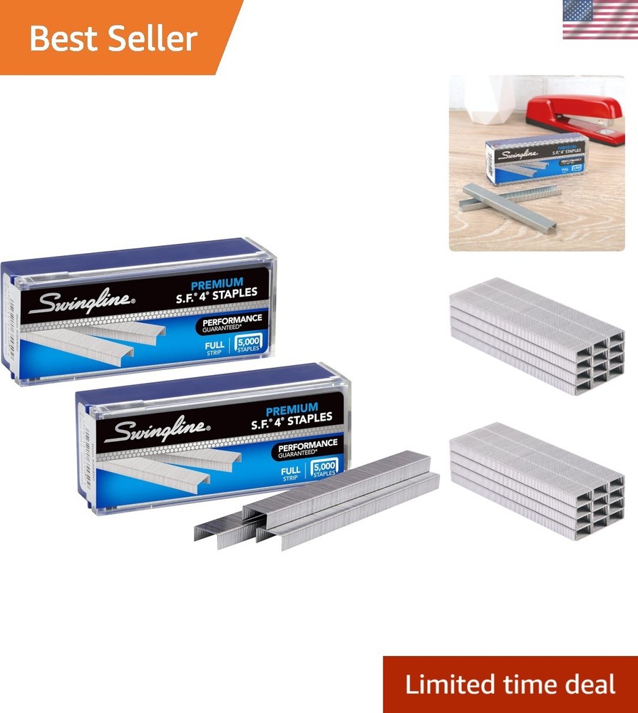 Sharp Chisel Point Staples, 2 Boxes of 5000 - Minimal Jams, High Performance