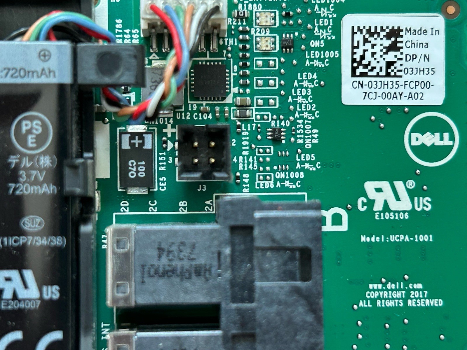 Dell 3JH35 DPNHJ 1M71J PERC H740P 12Gb/s SAS Raid Controller Card Low Profile