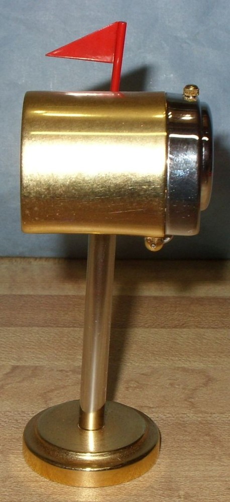 LAFAYETTE MINIATURE BRASS MAILBOX CLOCK, WORKING , NEW BATTERY