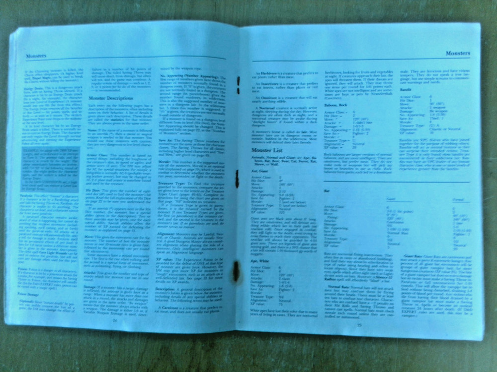 D&D Dungeon Masters Rulebook From basic box AD&D TSR Dungeons & Dragons