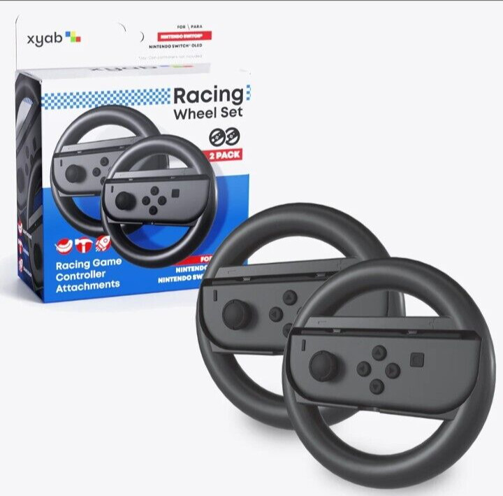 2 Pack Steering Wheel - Black For Nintendo Switch® / OLED Model