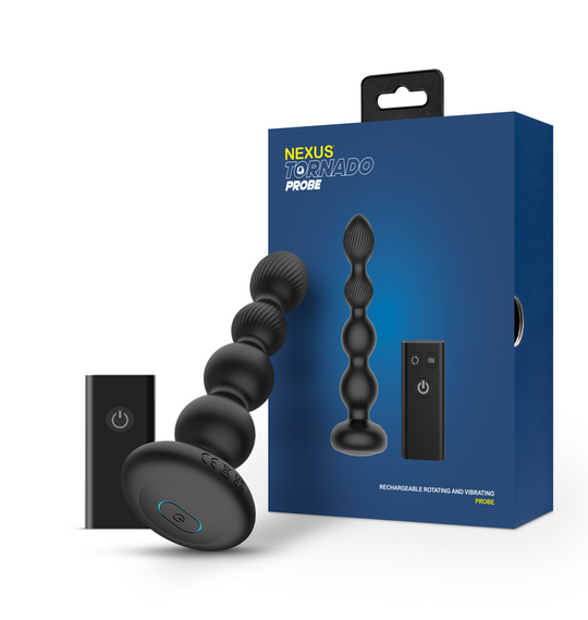 Nexus Tornado Probe Rotating & Vibrating Butt Plug Black