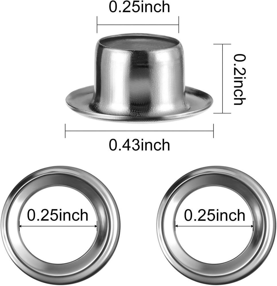 100 Sets Grommet Eyelets Tool Kit, Grommet Setting Tool and Eyelets with Setting