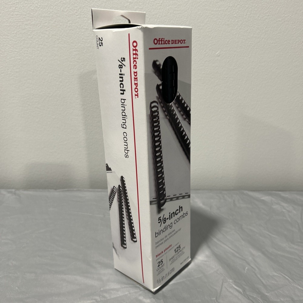 25 Office Depot 5/8" BINDING COMBS BLACK