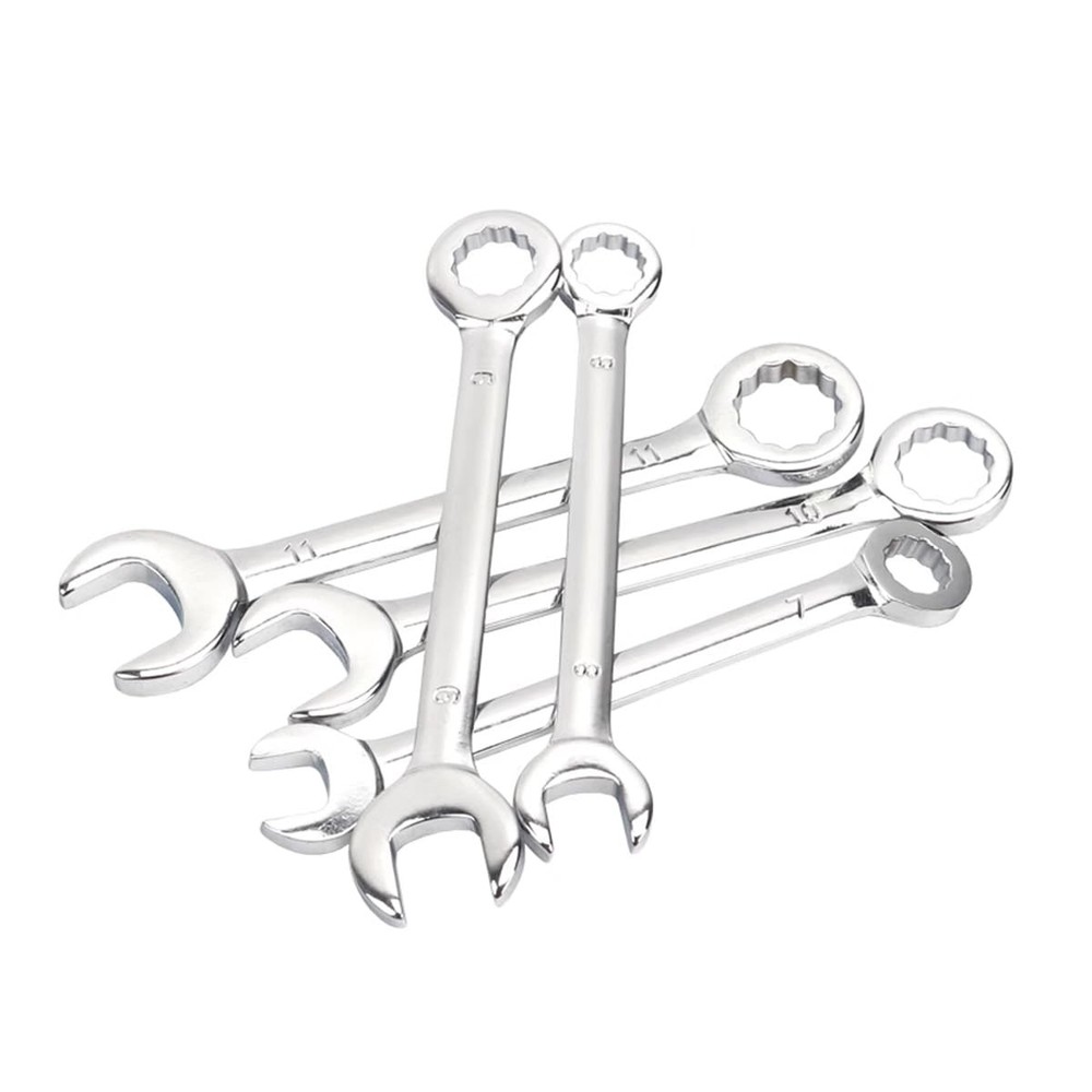 Mini Wrench Set Open End Combination Small Set, Silver