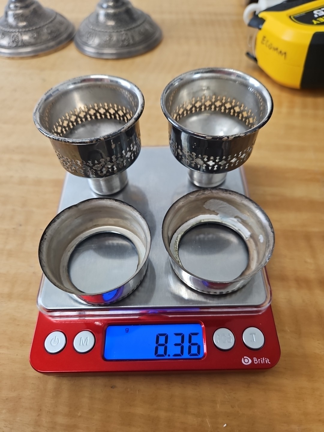 Pair Of Wallace 4640 Sterling & Glass Hurricane Candle Holders, Silver