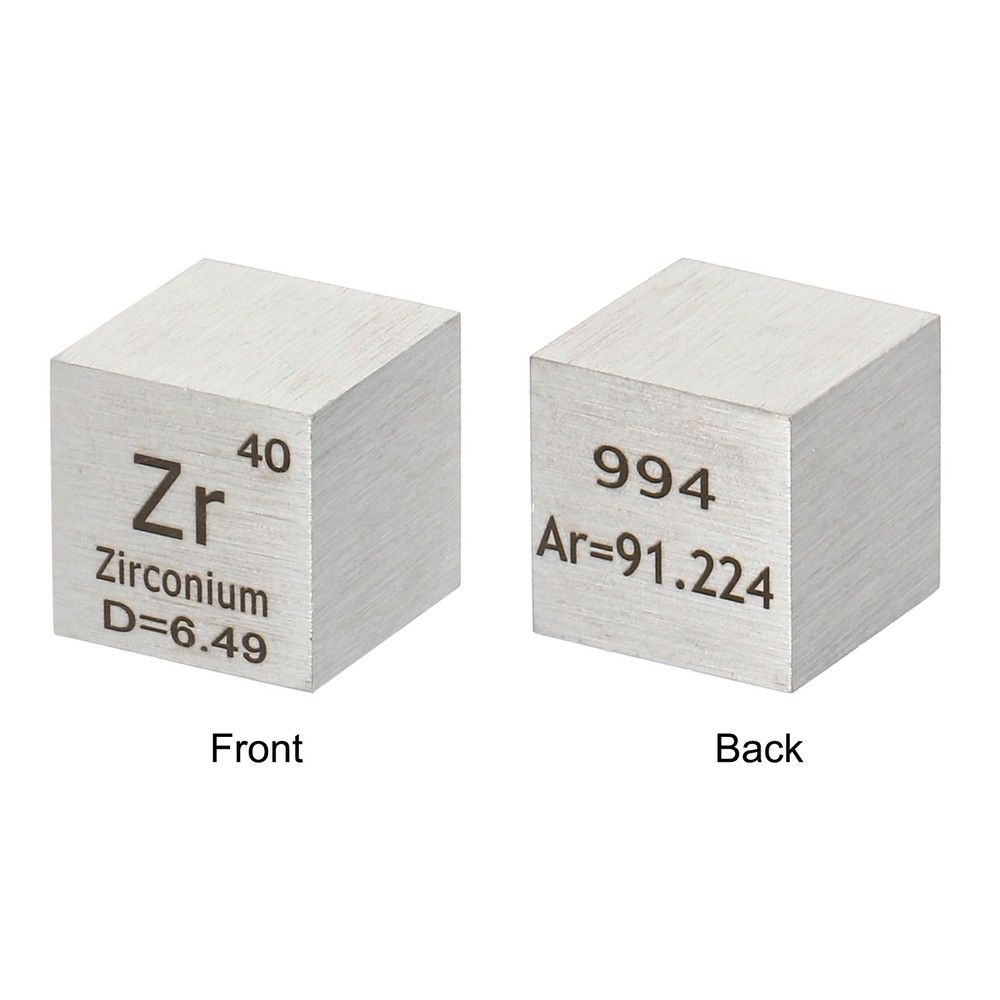 Zirconium Cube,10mm Zr Density Cube High Density Element Cube Unique Metal Cube