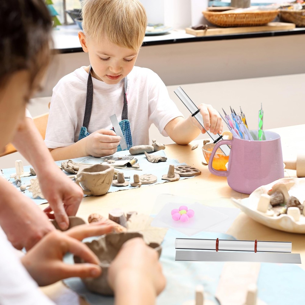 Polymer Clay Tools, Acrylic Roller Pin, Cutters transparent