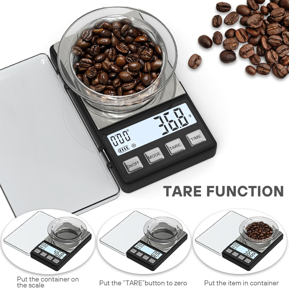 Espresso Scale with Timer 1000G X 0.1G Small & Thin Coffee Scale, Mini Digital