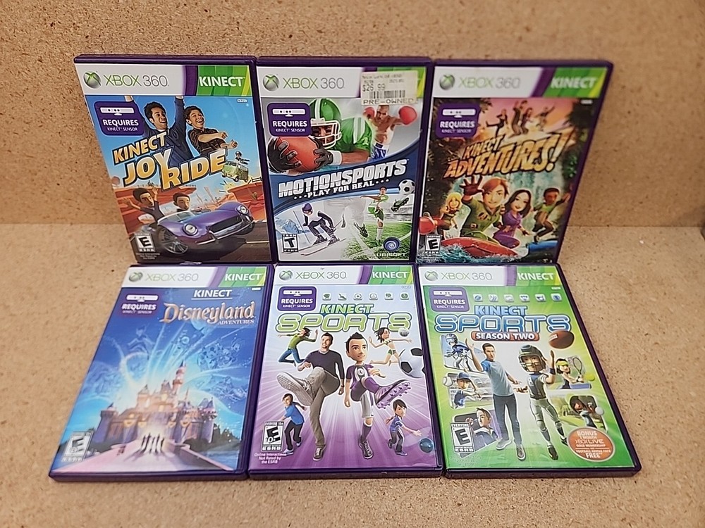 Microsoft Xbox 360 Kinect Bundle - 6 Games and Kinect Sensor Tested Working