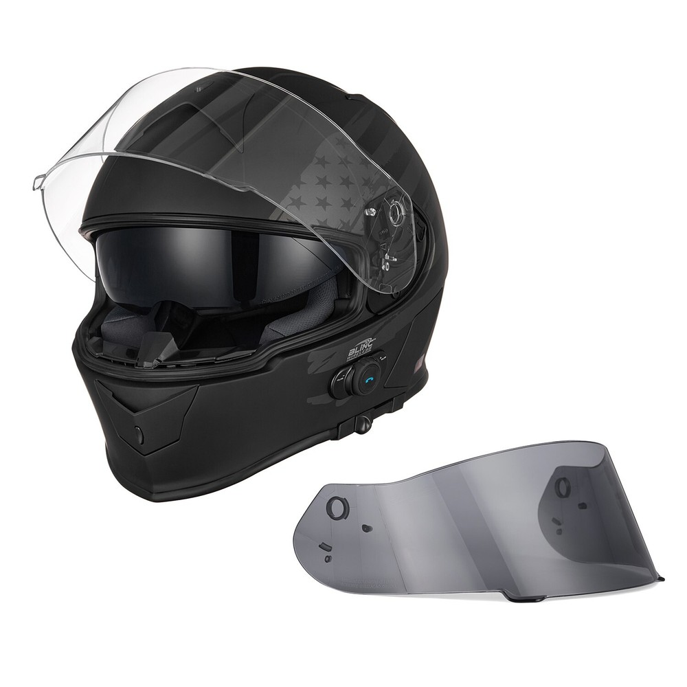 VCAN Bluetooth Integrated Full Face Motorcycle Helmet with Dual Visor