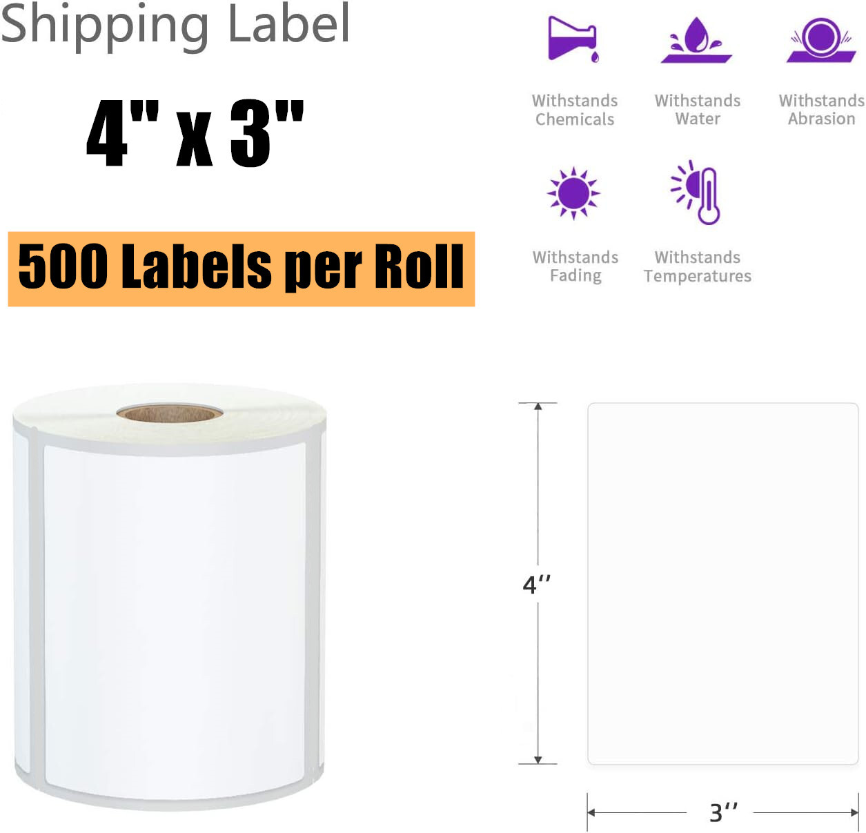 Direct Thermal Shipping Labels 2x1 2x2 4x6 3x1 3x2 4x3 2.25x1.25 4x2 2.625x1
