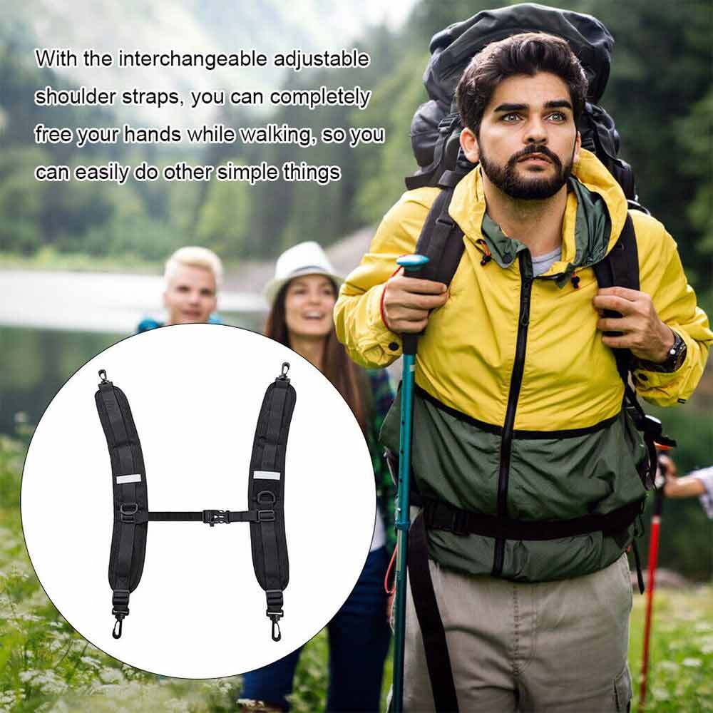 Comfortable Adjustable Backpack Shoulder Straps 2pcs for Camping Travel