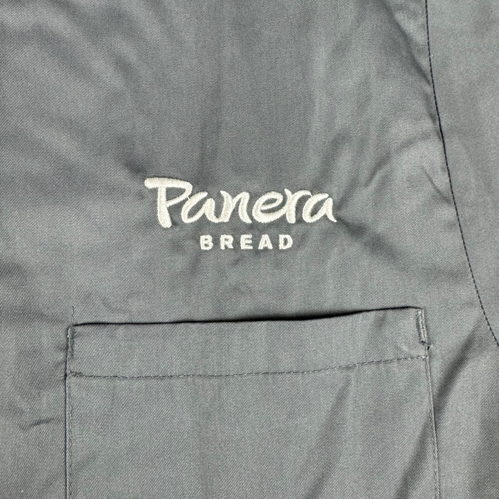 Chef Works Panera Bread Men's Large Gray Button Up Work Shirt