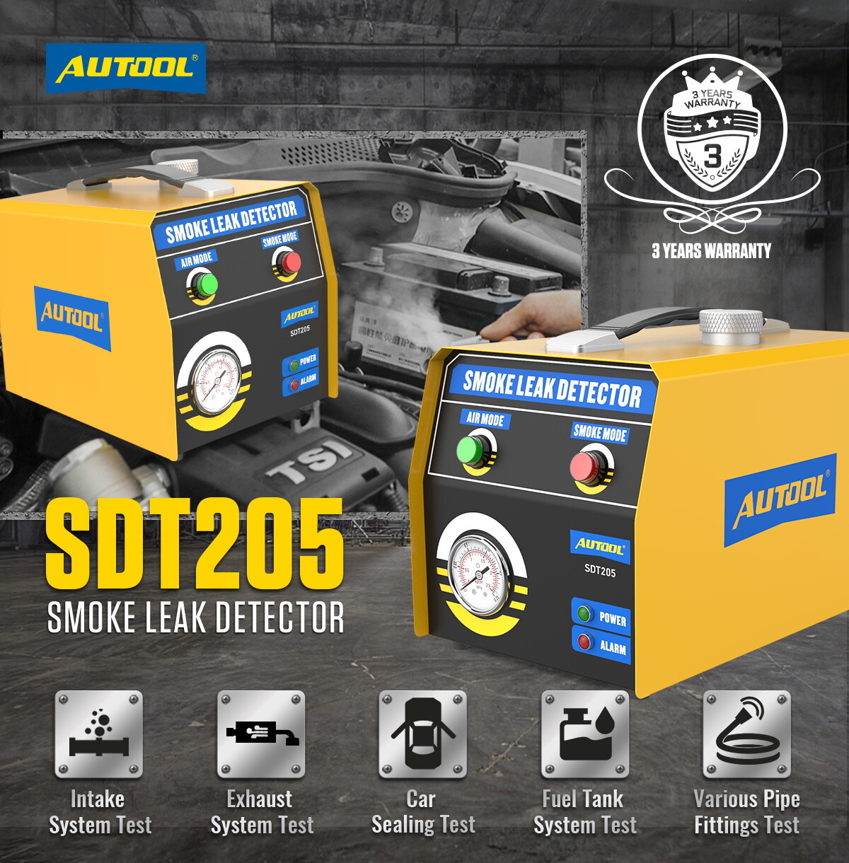 EVAP Smoke Machine Leak Detector Automotive Fuel Pipe System Vacuum Smoke Tester