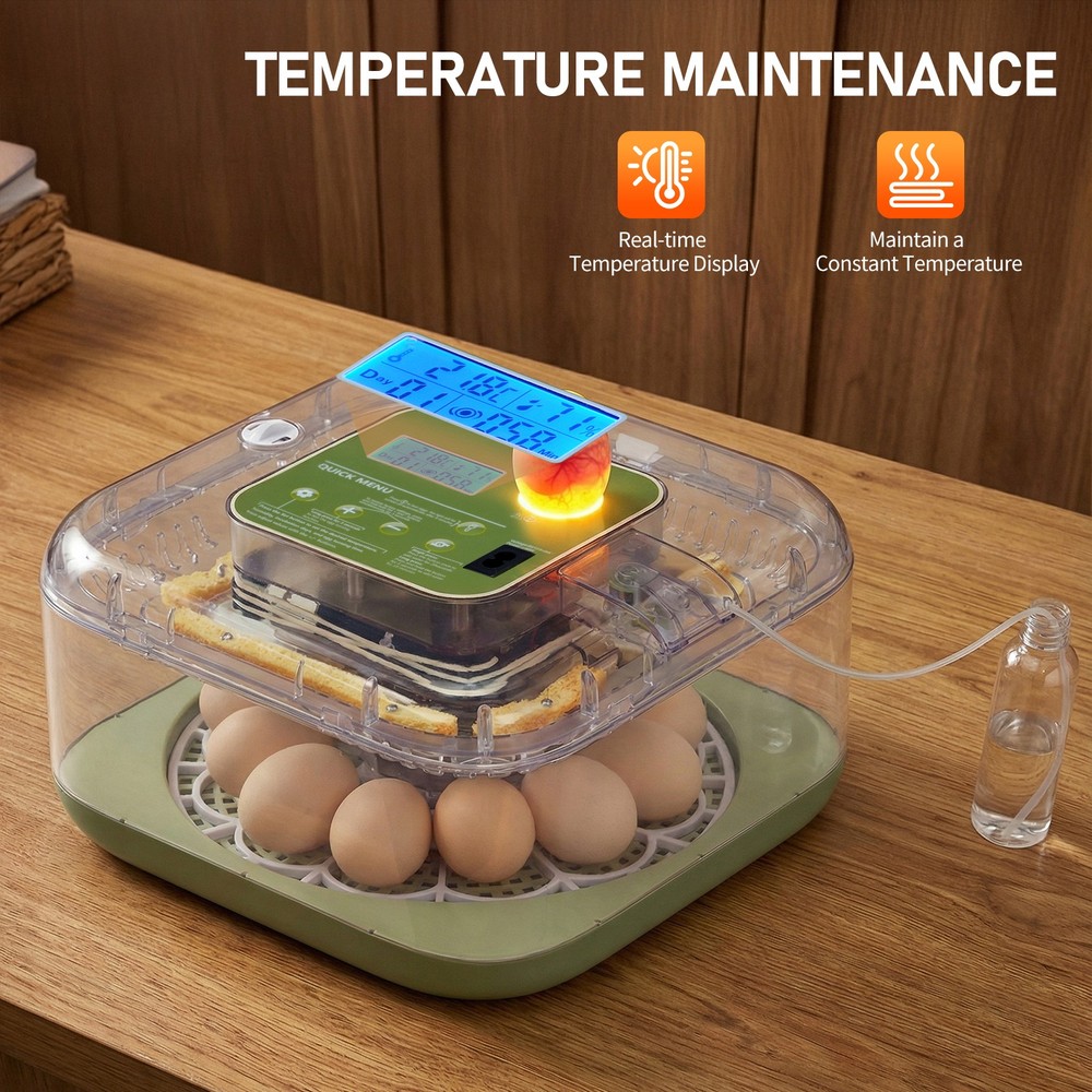 Digital Incubator for Hatching 12 Eggs, Egg Incubator with Automatic Egg Turning