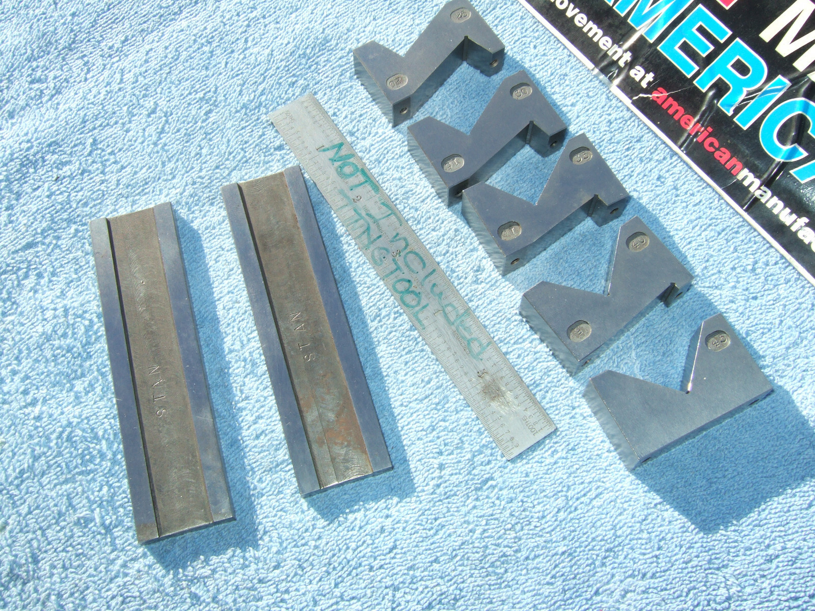 MILL ANGLES (5) PARALLELS (2) MACHINIST VINTAGE OLD TOOLMAKER INSPECTION GRIND