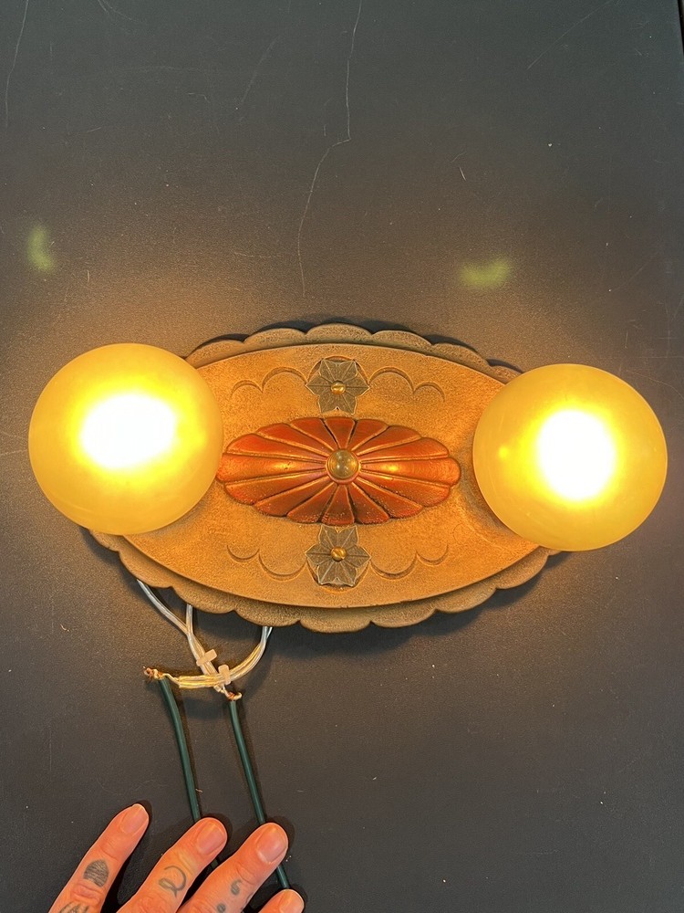 Flush antique Double Socket polychrome Fixture 25i