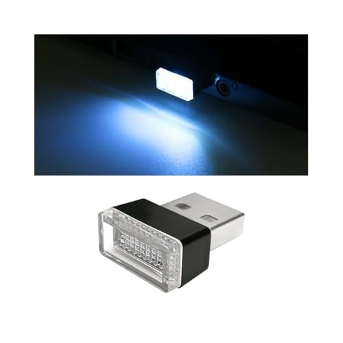 Car Interior Atmosphere Lamp, Plug-in USB Interface LED Vehicle Ice Blue