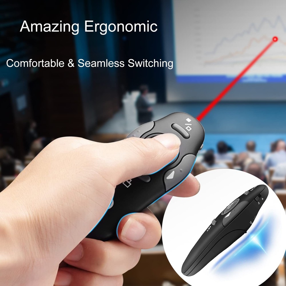 Wireless Presentation Clicker for PowerPoint Presentations USB Dongle Present...
