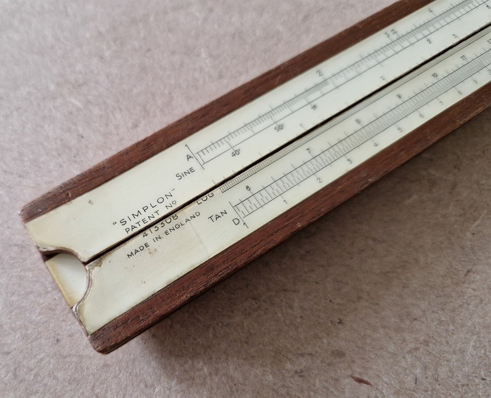 Vintage Simplon Bilateral 413308 Engineering Slide Rule